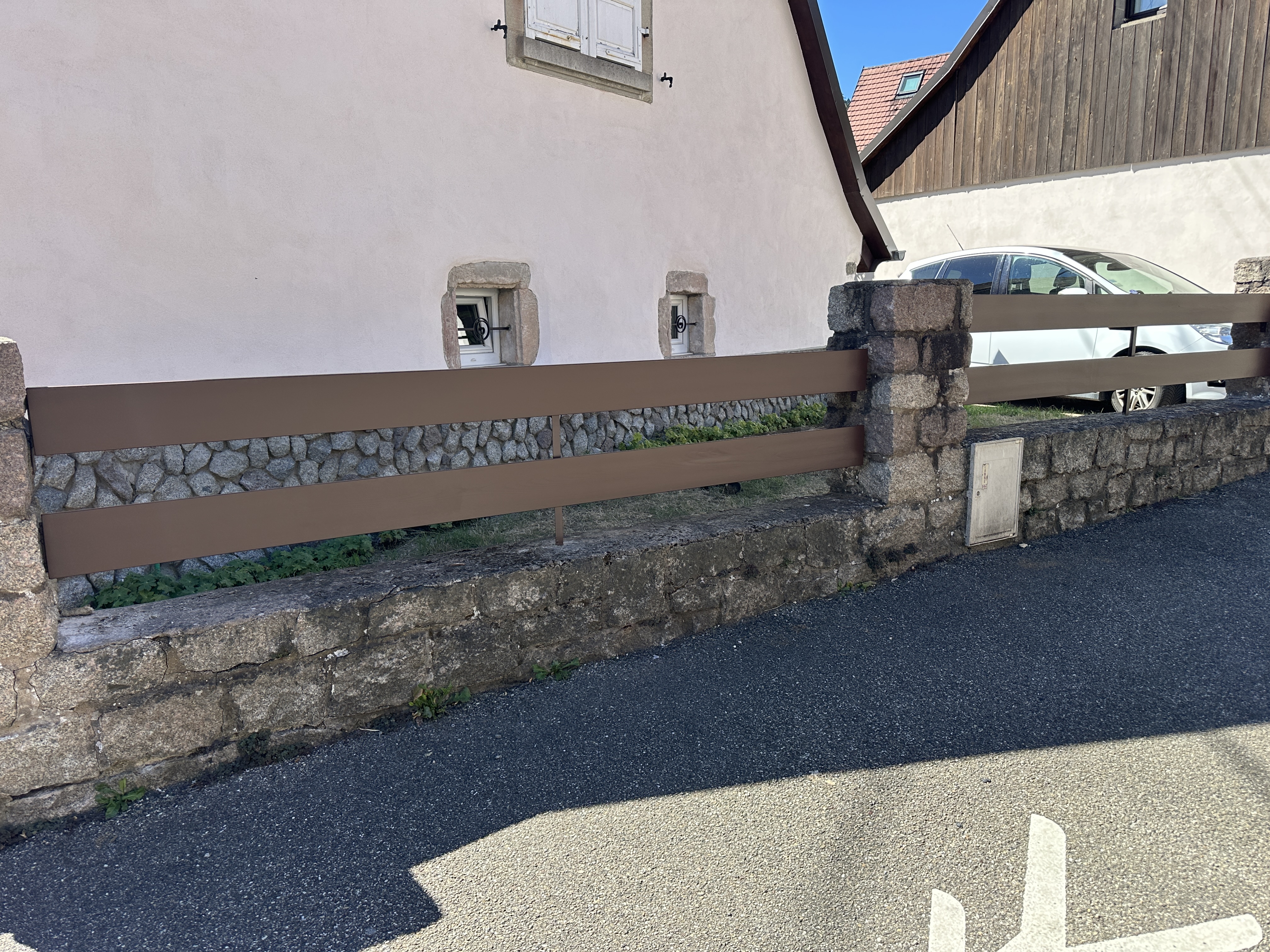 Balustrade sur mur en Pierre réalisé à Andlau